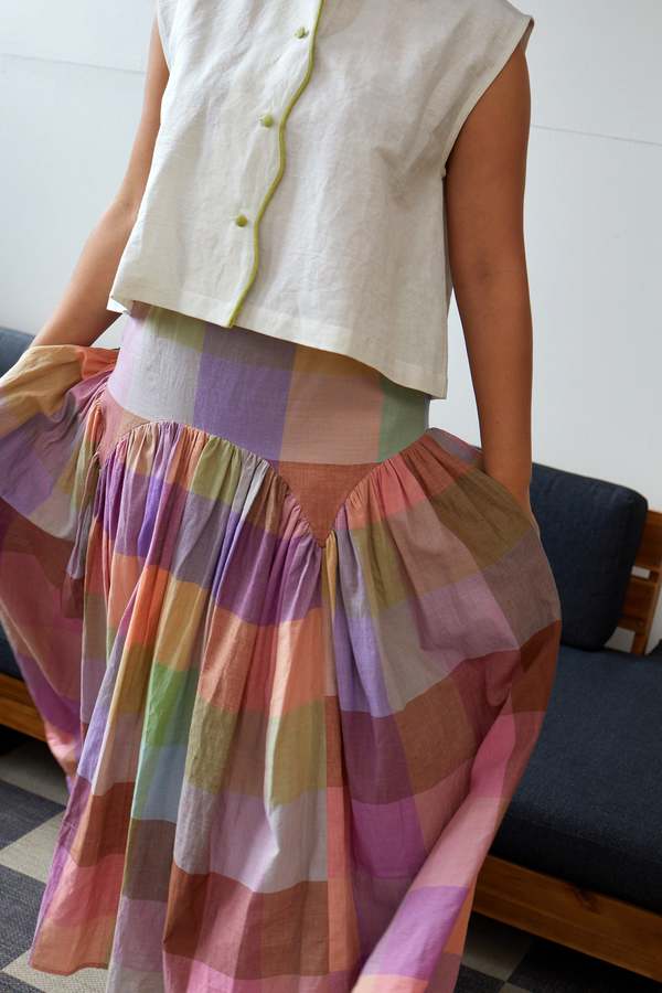 Rujuta Sheth Leila Skirt - Merida Chex | Garmentory