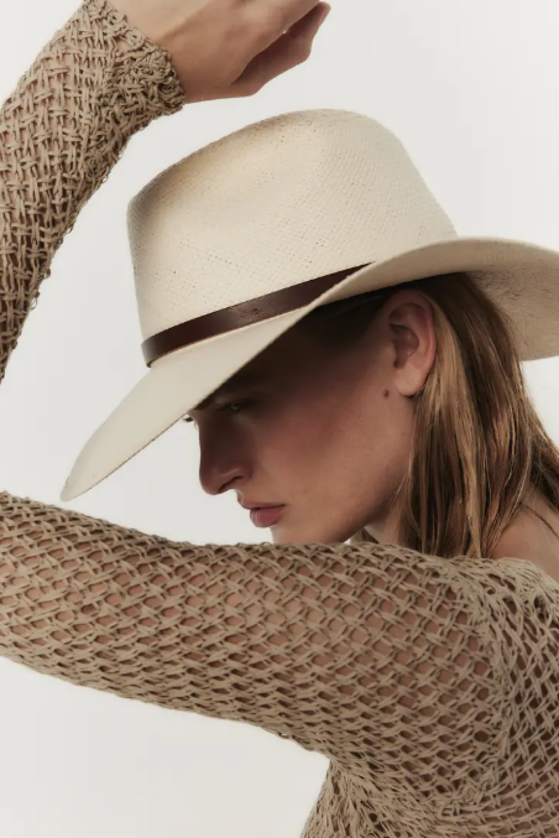 Janessa Leone Judith Packable Straw Fedora - Natural  display picture 1