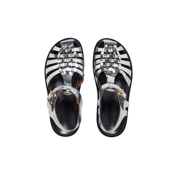 ■MARNI■ Mirrored Leather Fisherman's Sandals Silver SAMS01 Marni Fisherman Sandal in Mirrored Silver | Garmentory