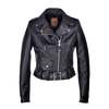 Schott N.Y.C. Women's Cropped Lambskin Leather Jacket - Black - Thumbnail 1