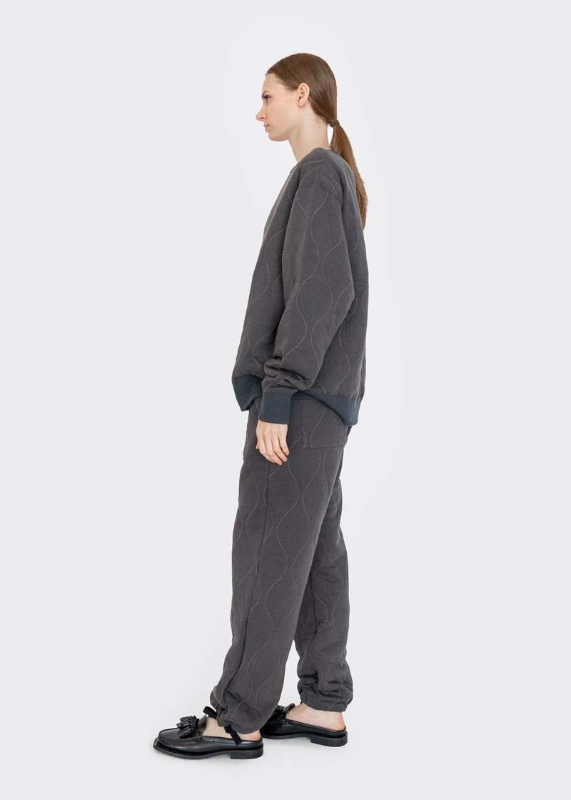 Chimala Quilted Crew Top - Charcoal Chimala Quilted Crew Top - Charcoal