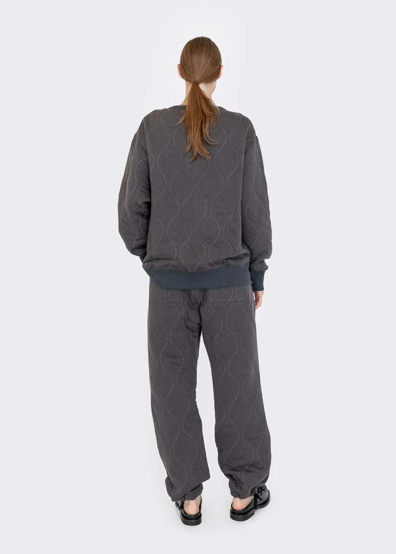 Chimala Quilted Crew Top - Charcoal Chimala Quilted Crew Top - Charcoal