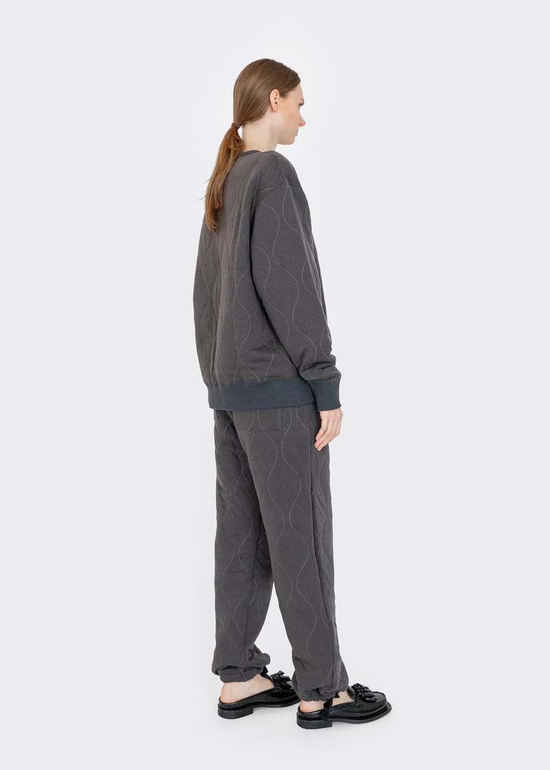 Chimala Quilted Crew Top - Charcoal Chimala Quilted Crew Top - Charcoal