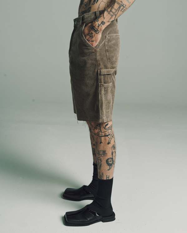 Our Legacy Enzyme Splatter Cord Joiner Short - Brown | Garmentory