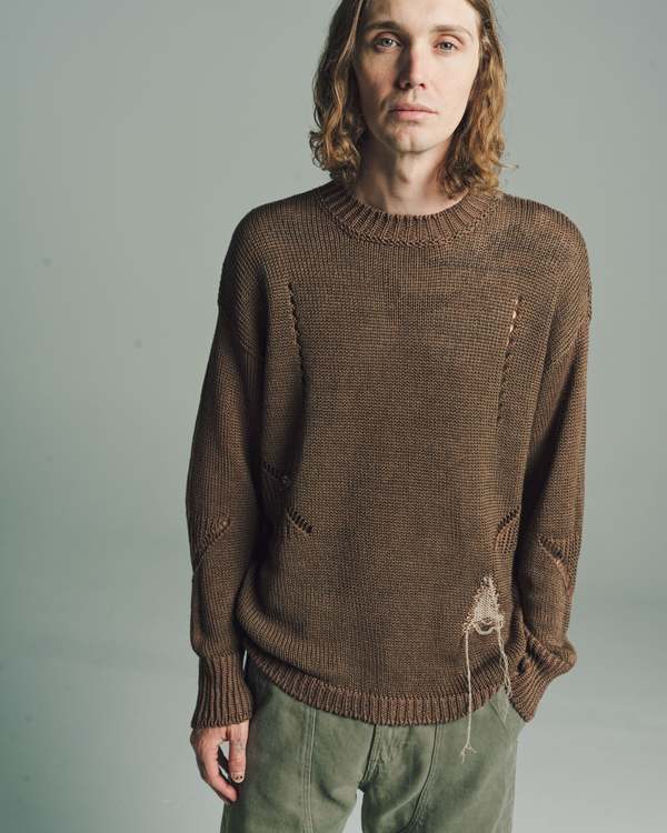 ROA Brown Hemp Crewneck - Brown 