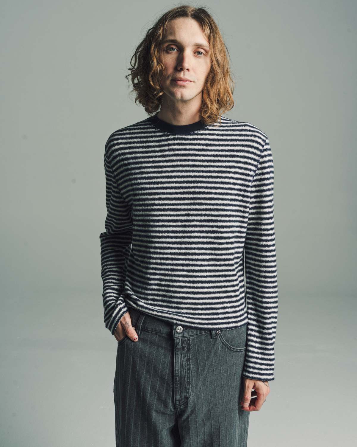 Our Legacy Brushed Cotton Artist Roundneck - Malaga Stripe 