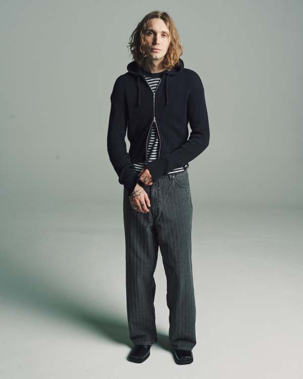 Our Legacy Torino Stripe Vast Cut Jeans - Washed Grey | Garmentory