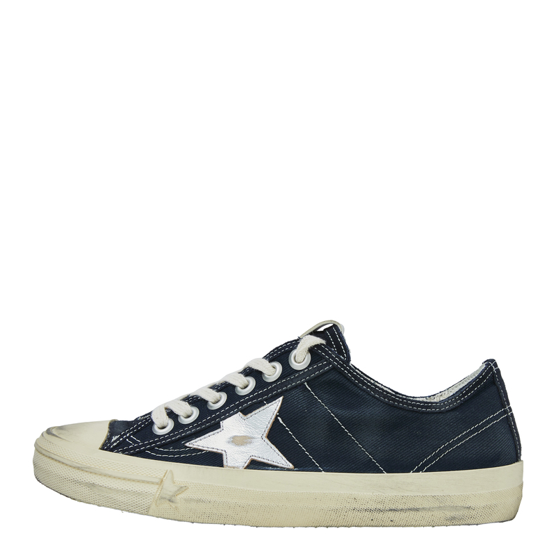 Golden Goose Deluxe Brand V-Star Canvas Sneakers Navy Blue