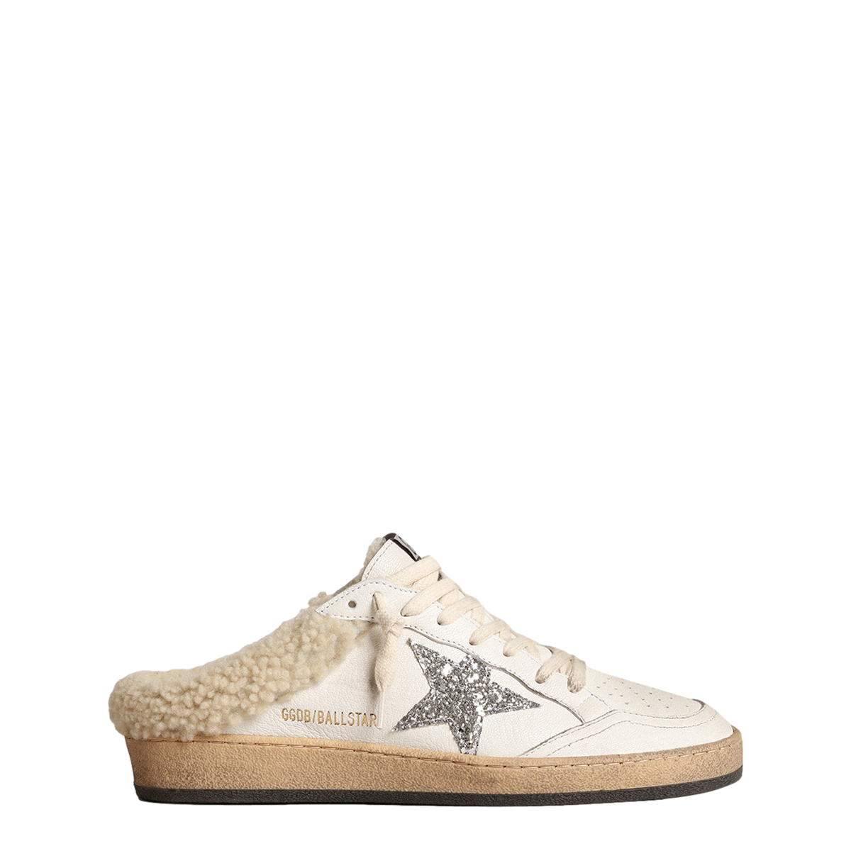 関税込★Golden goose★Old Rose White Ballstar Sabot Sneakers Ball Star Sabots in white nappa with an old-rose leather star