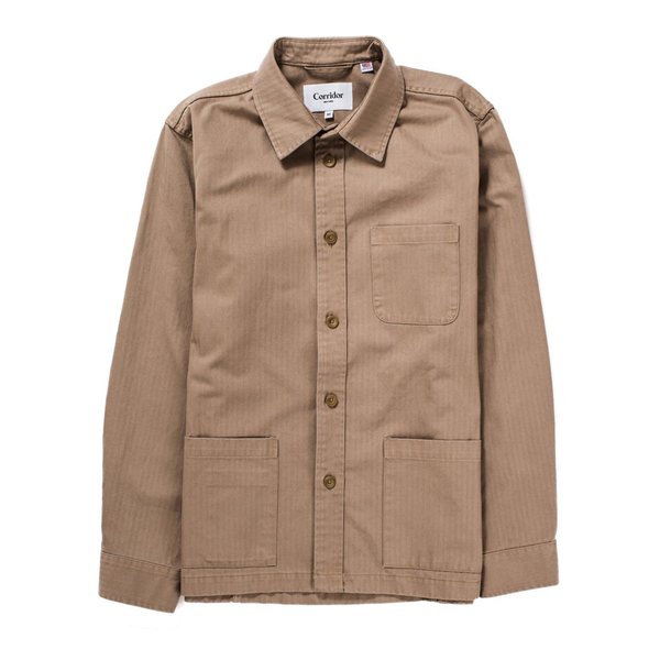 Corridor Herringbone Overshirt Khaki Garmentory