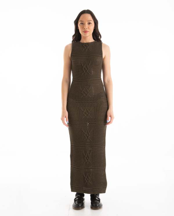 Daily Paper Izara Crochet Dress - ARMY GREEN on Garmentory Daily Paper Izara Crochet Dress - ARMY GREEN on Garmentory