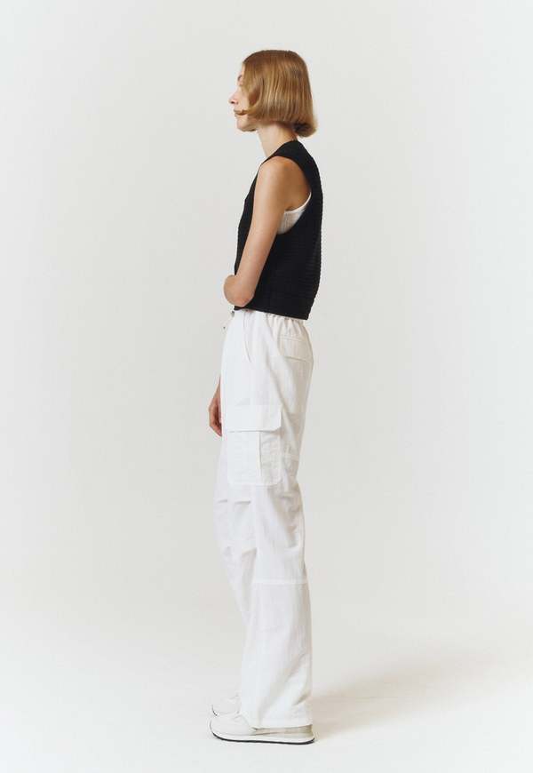 Dunst Open Crochet Knit Vest - Black