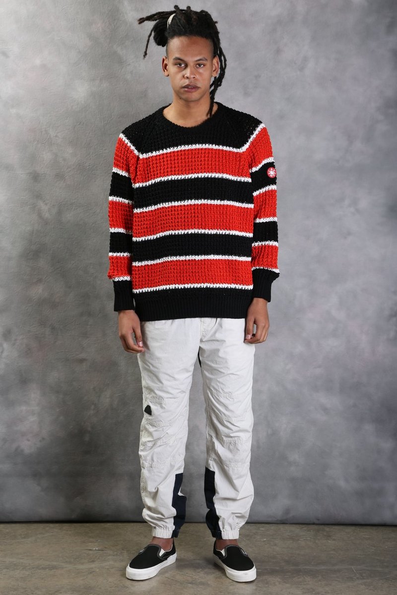 C.E cavempt STRIPE LOOSE WAFFLE KNIT﻿