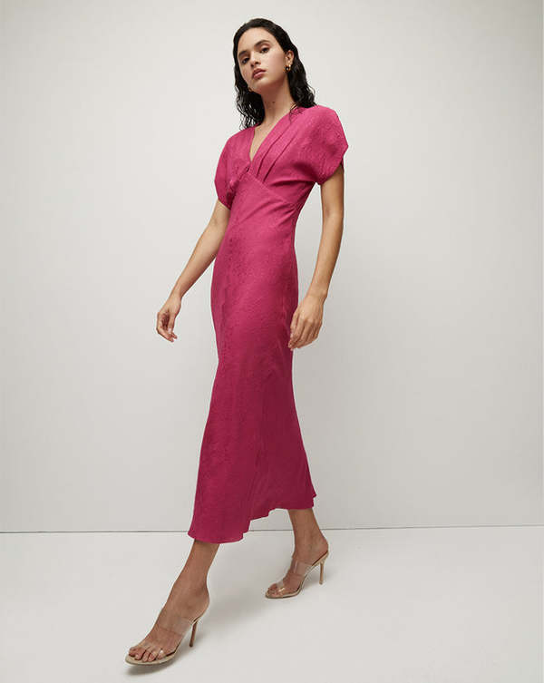 satin wedding dress square neckline Diana