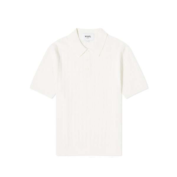 Wax London Naples Polo Vertical Knit - Ecru