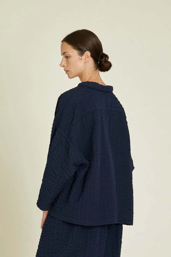 The Chelsea Contrast-Collar Tailored Top