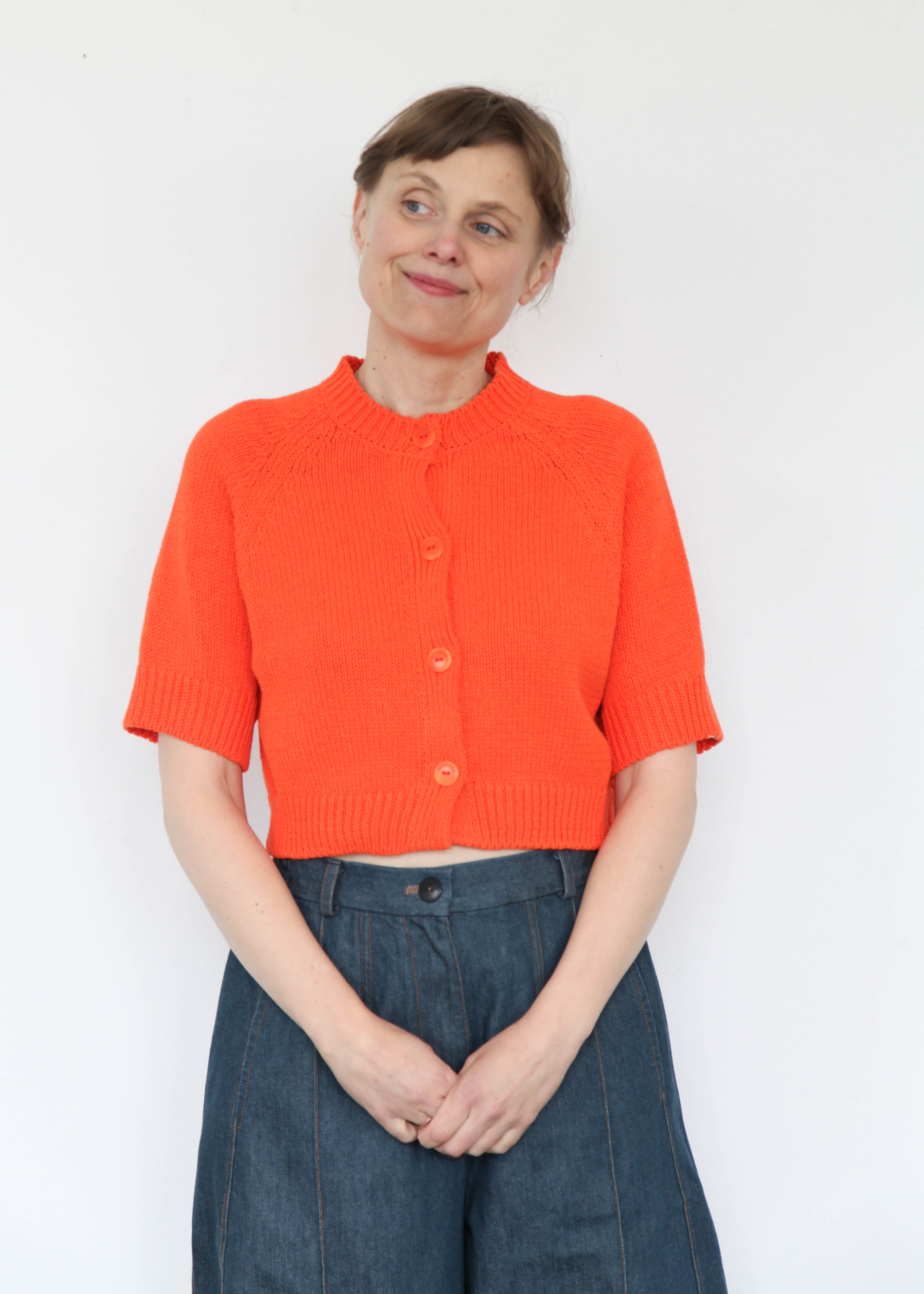 CORDERA COTTON BUTTONED TOP コットンカーディガン五分 Cordera Cotton Buttoned Top - Mandarina | Garmentory