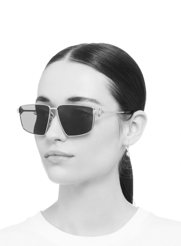 Bottega Veneta BV1223S 003 Sunglasses Silver Geometric Frame, Green Lenses Bottega Veneta bv1223s/003 – Turakhia Optics main image 2