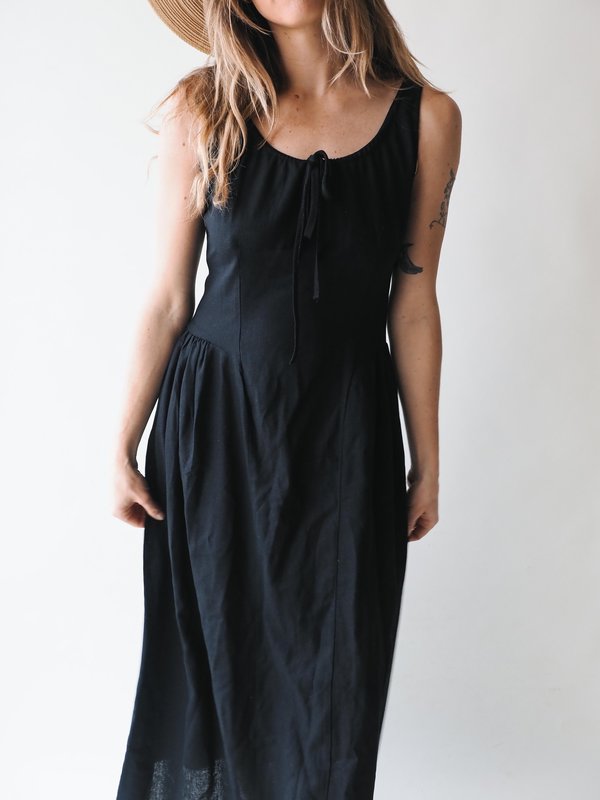 Tach Clothing Tach Shisha Linen Maxi Dress Black Garmentory