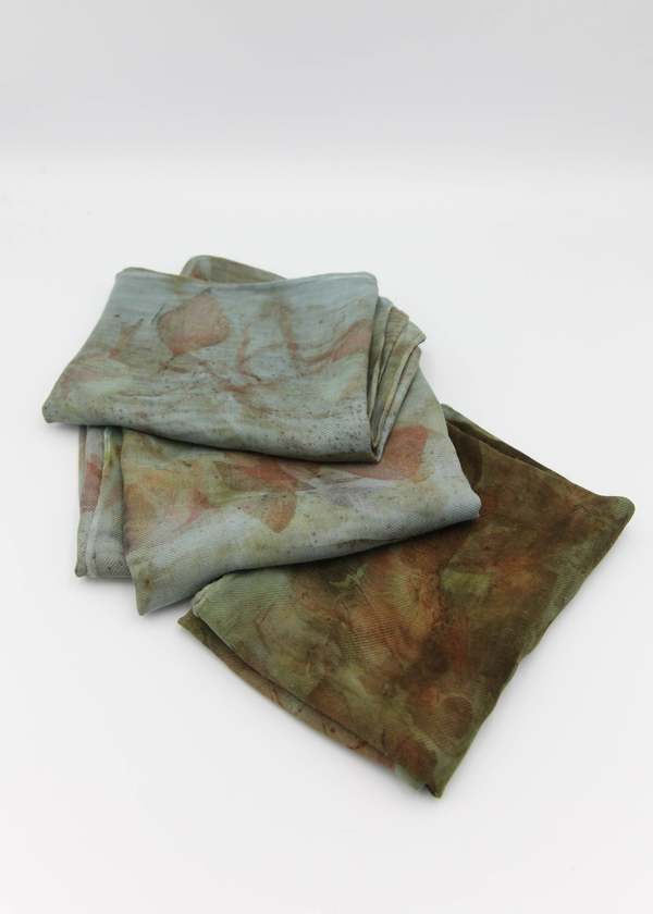 Blue Moon Silk / Merino Wool Eco-Printed Scarf - Multiple Colorways