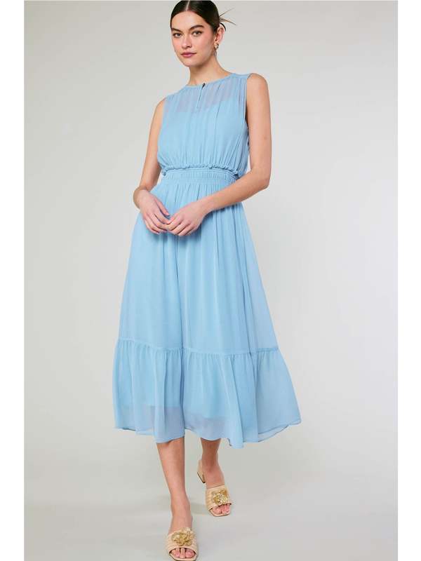 open lace back dress Sancia Linen Corset Midi Dress