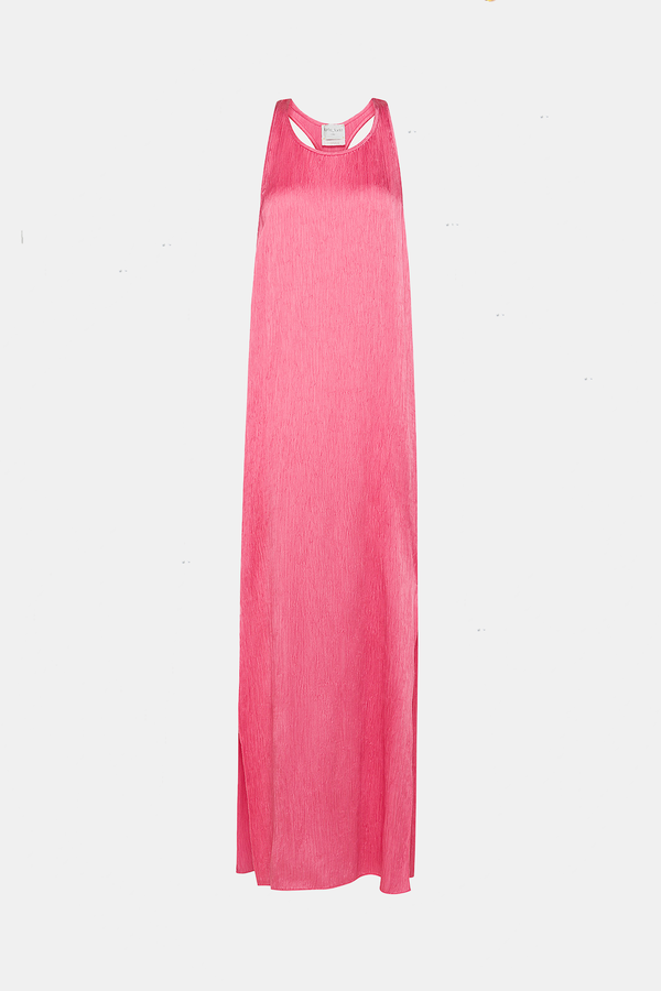 strapless open back dress Kahlo Puffed Ruffle Neckline Maxi Dress Soft Pink– Selfie Leslie main image 0