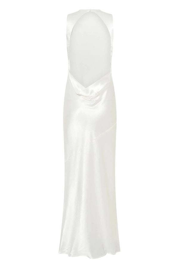 Satin Cowl Back Maxi Dress La Lune One Shoulder Cowl Back Maxi Dress
