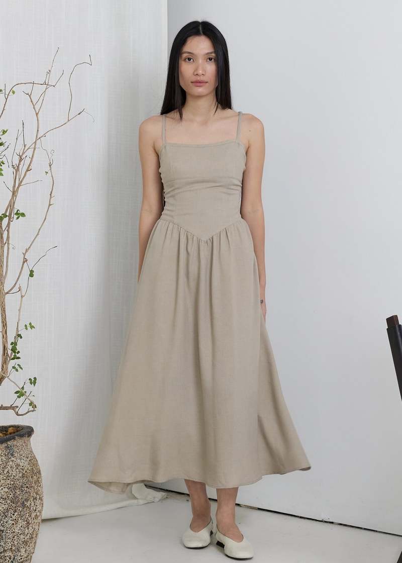 knee length dresses for ladies JUNE MIDI DRESS IN WHITE | CULT MIA main image 1