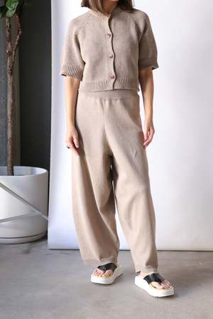 Cordera Cotton Knitted Pants in Taupe