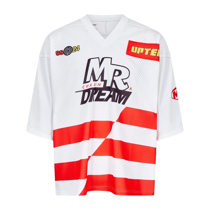 Martine Rose Oversized Graphic Print Football Top - White