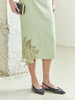 Maison De Ines Sheer Flower Detail H-Skirt - Spring Green - Thumbnail 5