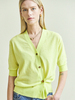 Maison De Ines Unbalanced Half Sleeve Cardigan - Lemon Yellow - Thumbnail 1