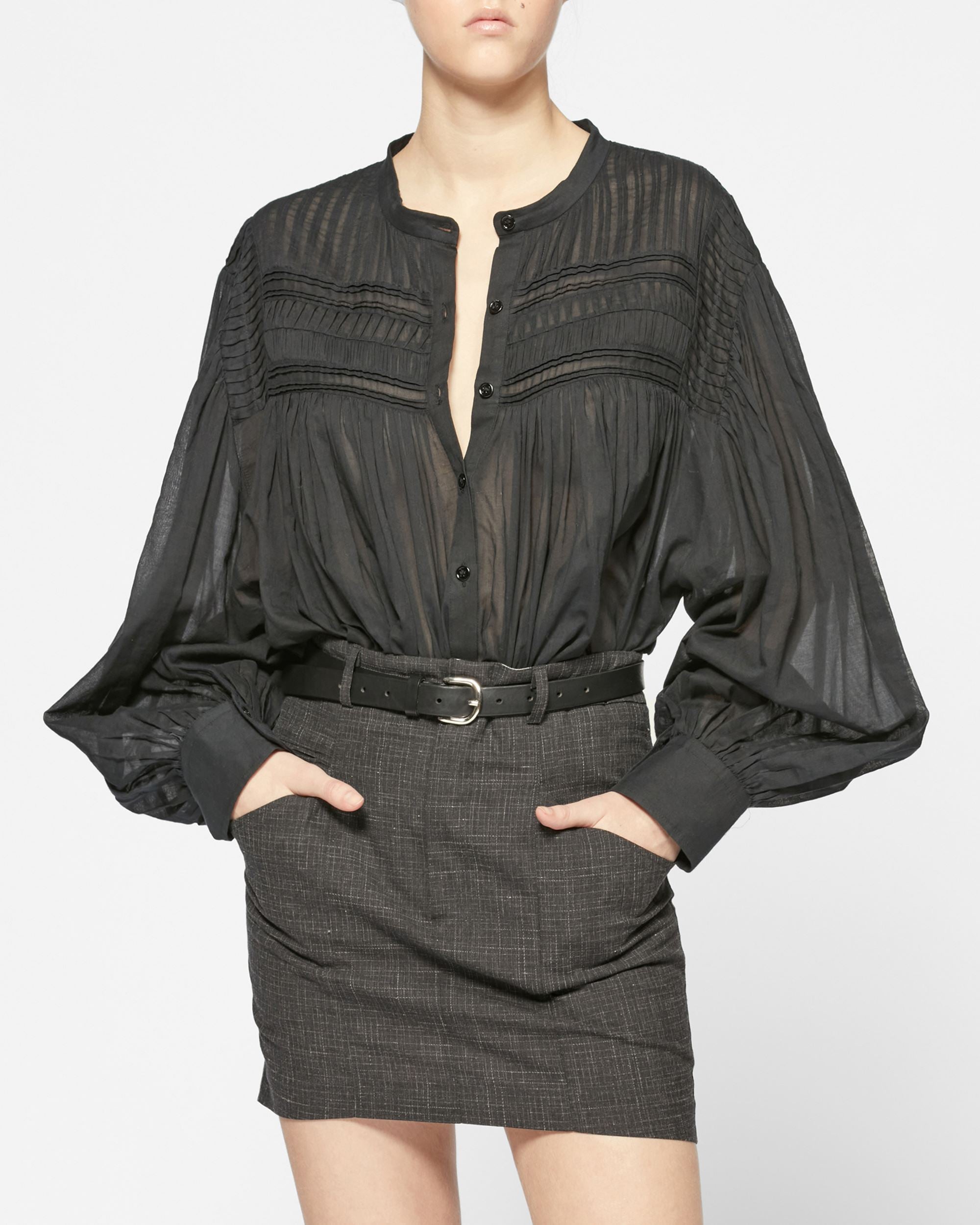Black Plalia Shirt by Isabel Marant Etoile on Sale