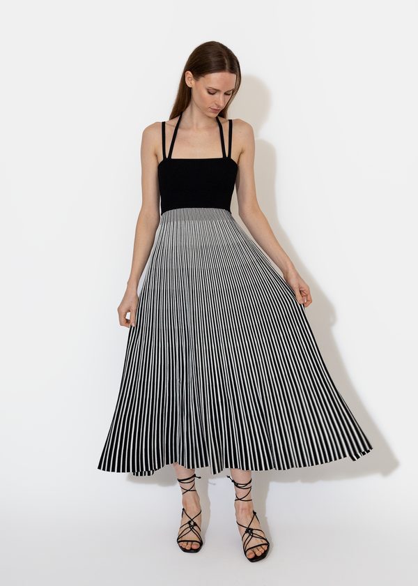 MARIA McMANUS Halter Neck Dress - Black Stripe | Garmentory MARIA McMANUS Halter Neck Dress - Black Stripe | Garmentory