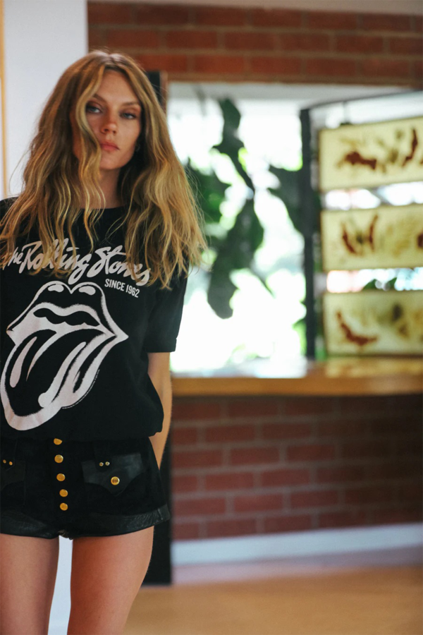 People of Leisure Rolling Stones Raglan Tee - Black