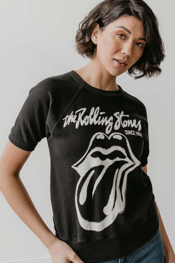 People of Leisure Rolling Stones Raglan Tee - Black