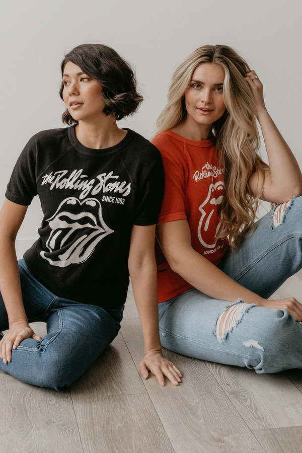 People of Leisure Rolling Stones Raglan Tee - Black