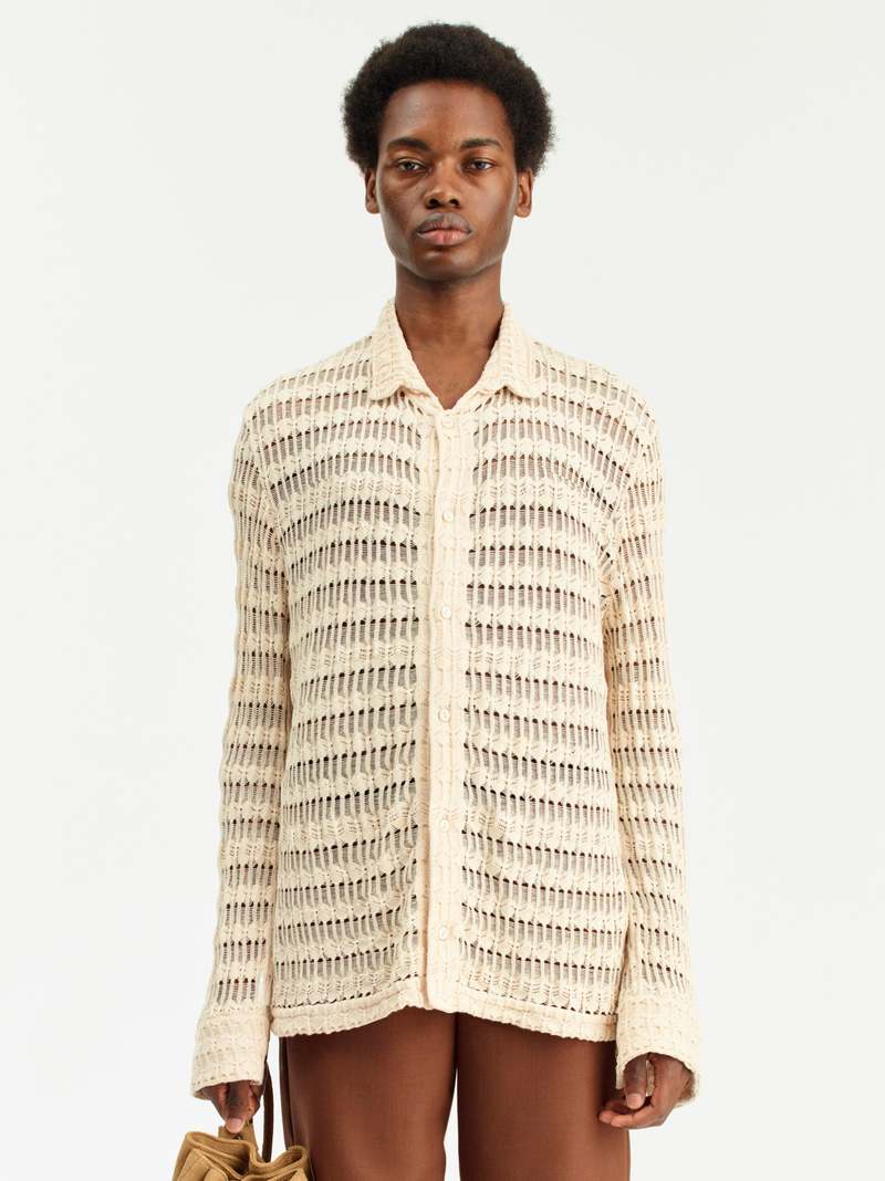 Séfr Yasu Knit Shirt - Cream | Garmentory