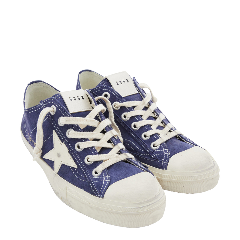 Golden Goose Deluxe Brand V Star Suede Sneakers Blue