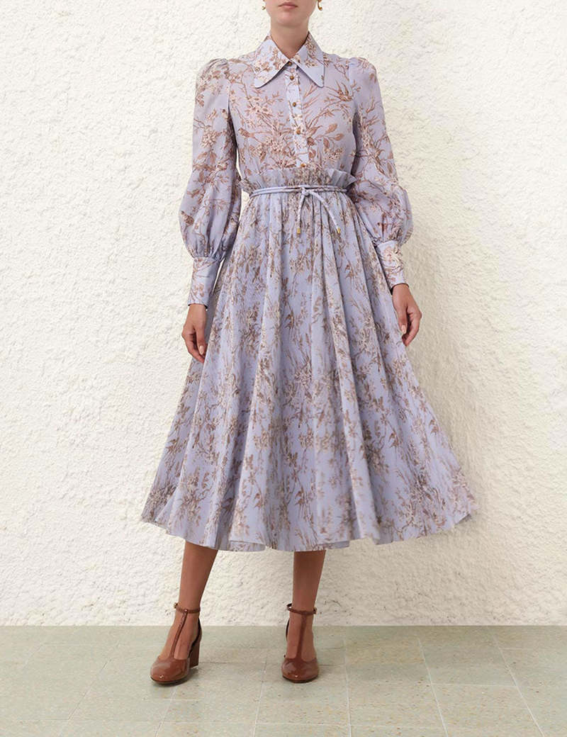 Zimmermann Pleated Midi Skirt - Blue Mockingbird | Garmentory