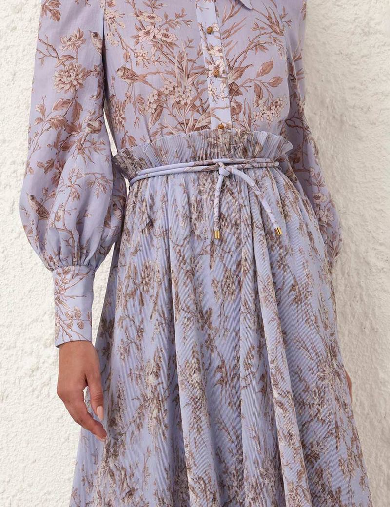 Zimmermann Pleated Midi Skirt - Blue Mockingbird | Garmentory