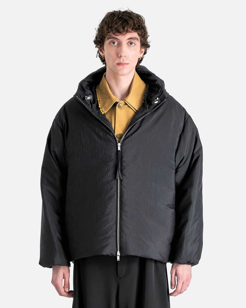 Jil Sander Silk and Nylon Canvas Down Jacket - Black