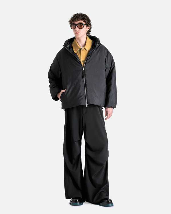 ジャケット JIL SANDER Black Nylon Down Jacket Jil Sander Silk and Nylon Canvas Down Jacket - Black