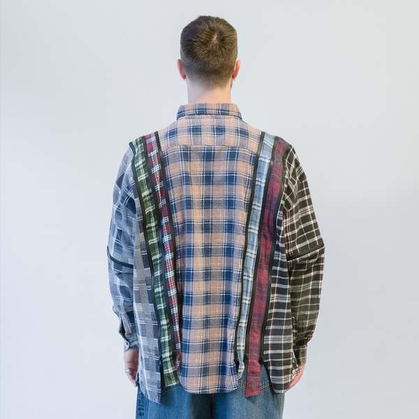 Needles Flannel Shirt 7 Cuts Zipped Wide Shirt D - Multi | Garmentory