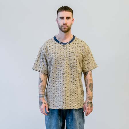 Needles Short Sleeve Mock Neck Tee - Grey | Garmentory