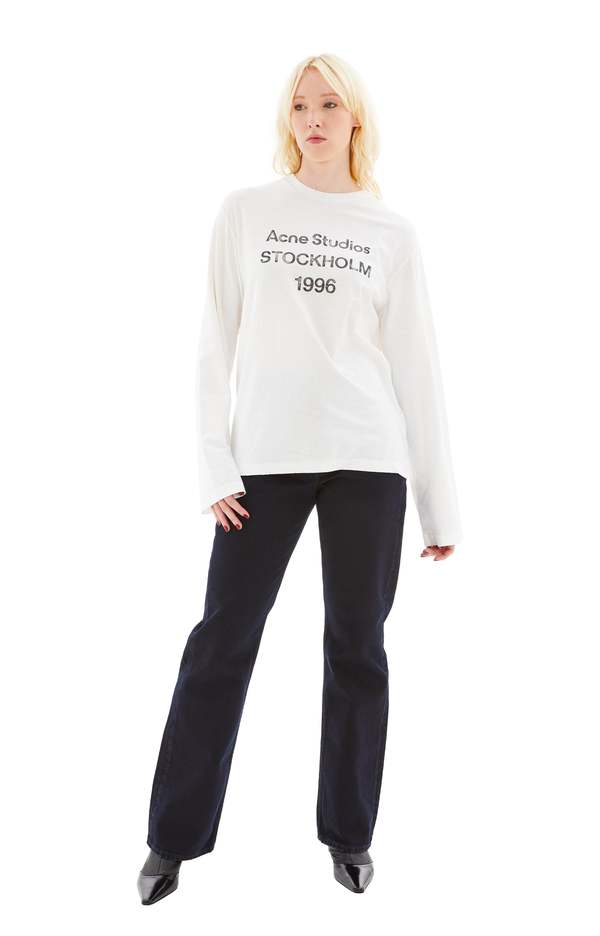 Acne Studios Logo 1996 Long Sleeve T-Shirt - White | Garmentory