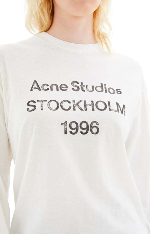 Acne Studios Logo 1996 Long Sleeve T-Shirt - White | Garmentory