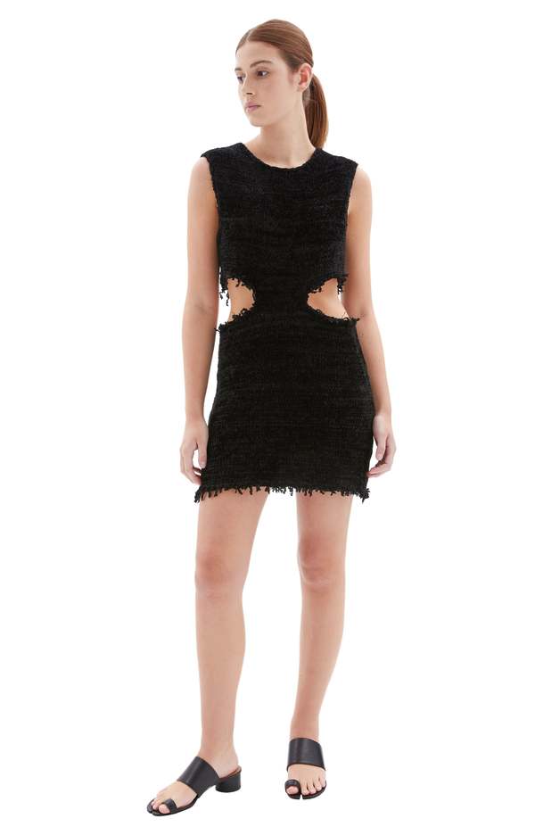 Jil Sander Mini Dress with Cut Outs - Black | Garmentory