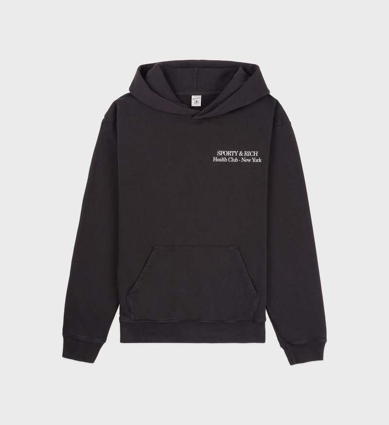 Sporty & Rich New Drink More Water Hoodie - Faded Black