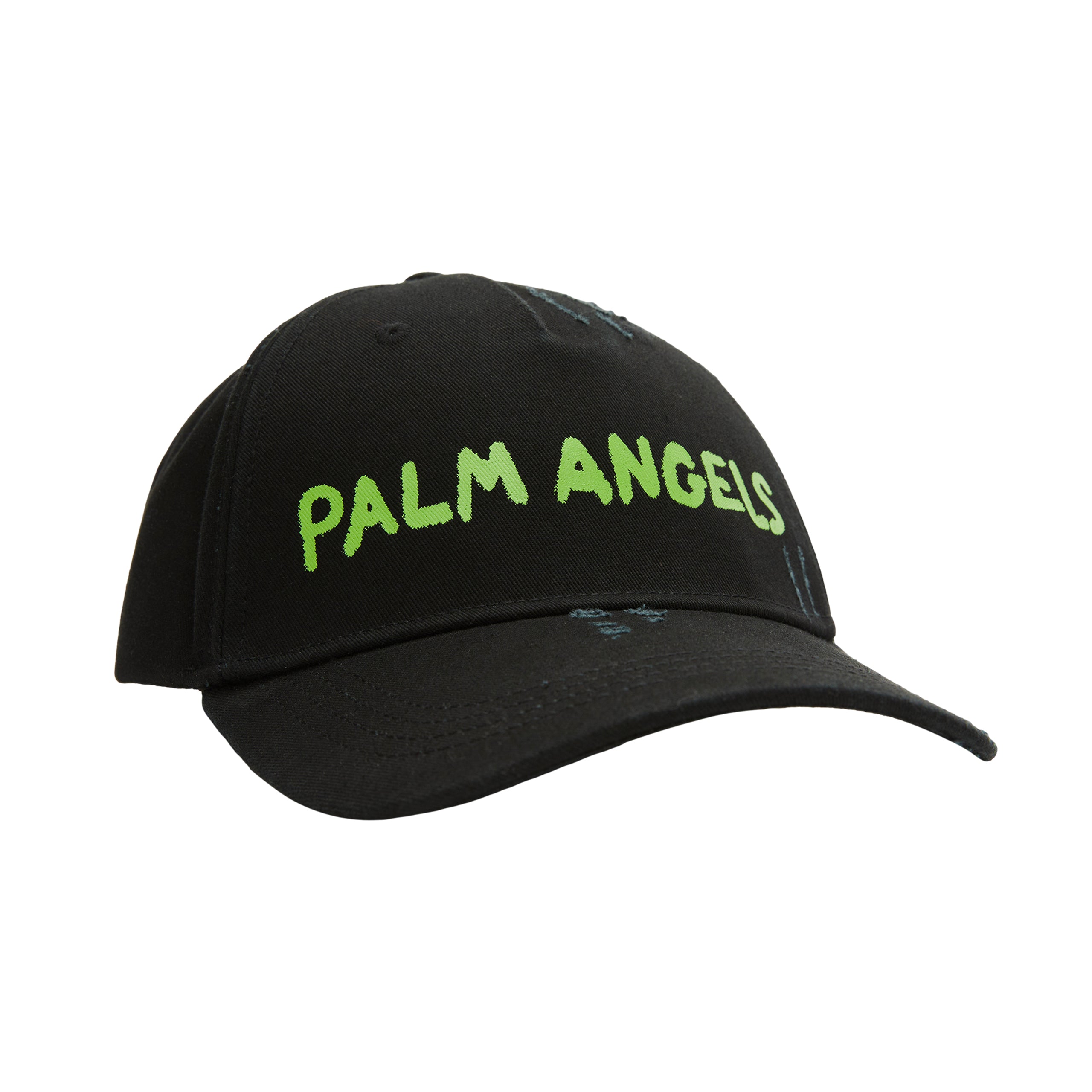 Palm Angels Seasonal Logo Cap - Black/Green Fluo | Garmentory